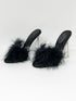 Sassy Fur Clear Black Heels
